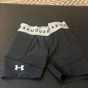 Under Armour Black and Gray Athletic Softball Shorts